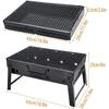 Barbecue pliable portable Locisne - Charbon - 4 personnes - Acier laminé à froid