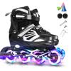 Adjustable Illuminating Inline Skates with Light Up Wheels for Kids and Youth Girls Boys Inline
