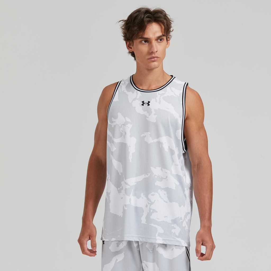 Under Armour Уличный дышащий быстросохнущий свободный жилет для бега и фитнеса с круглым вырезом без рукавов унисекс-топы белого цвета 24500110-100