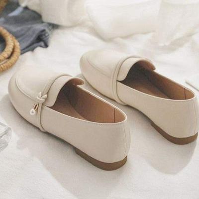 2025 весна и осень новые корейские универсальные женские туфли-лоферы на одной педали с круглым носком, одинарные туфли для женщин, женские туфли-дуду на плоской подошве