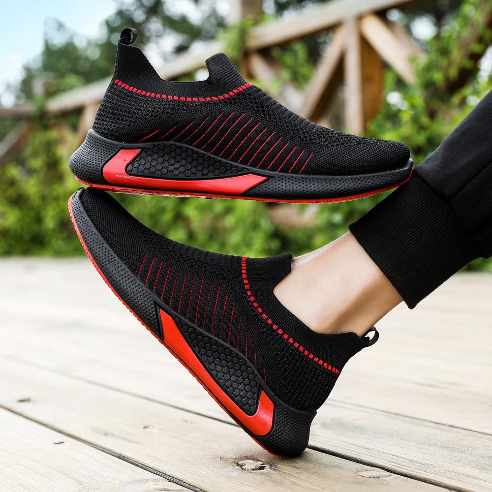 Men's shoes 2026 spring new sports shoes fashion soft-soled breathable casual shoes fly-woven versatile men's casual shoes
