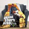 1 шт. Мягкое фланелевое одеяло Grand Theft Auto с дизайнерским принтом. Уютное одеяло для всех сезонов, идеально подходит для дивана, кровати, офиса