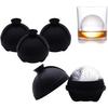4Pcs Ice Ball Molds, Silicone Sphere Ice Molds with Built-in Funnel, Ice Ball Maker Makes for Whiskey & Cocktails