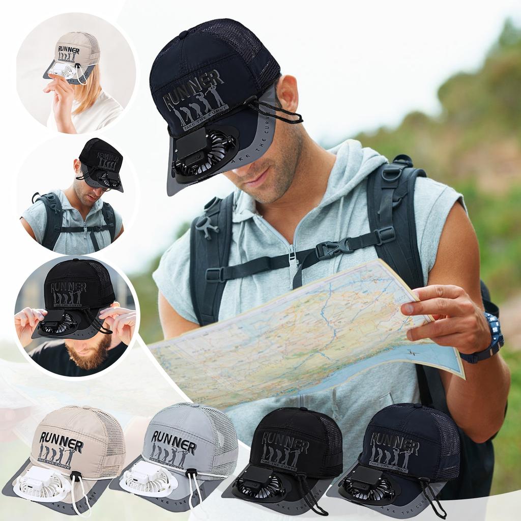 Кепка-веер от солнца, сочетающая в себе функции защиты от солнца и невидимый черный вентилятор, длительный срок службы батареи, легкий и портативный