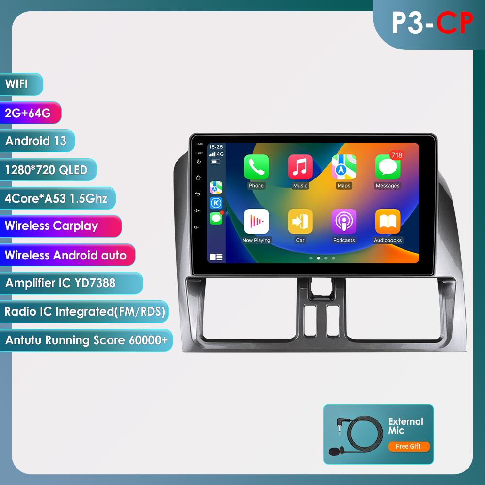 OSSURET 9" Carplay 4G BT 2din Android 13 автомобильный радиоприемник мультимедиа видеоплеер GPS навигация для Volvo XC60 2008-2017 головное устройство интеллектуальный экран SWC