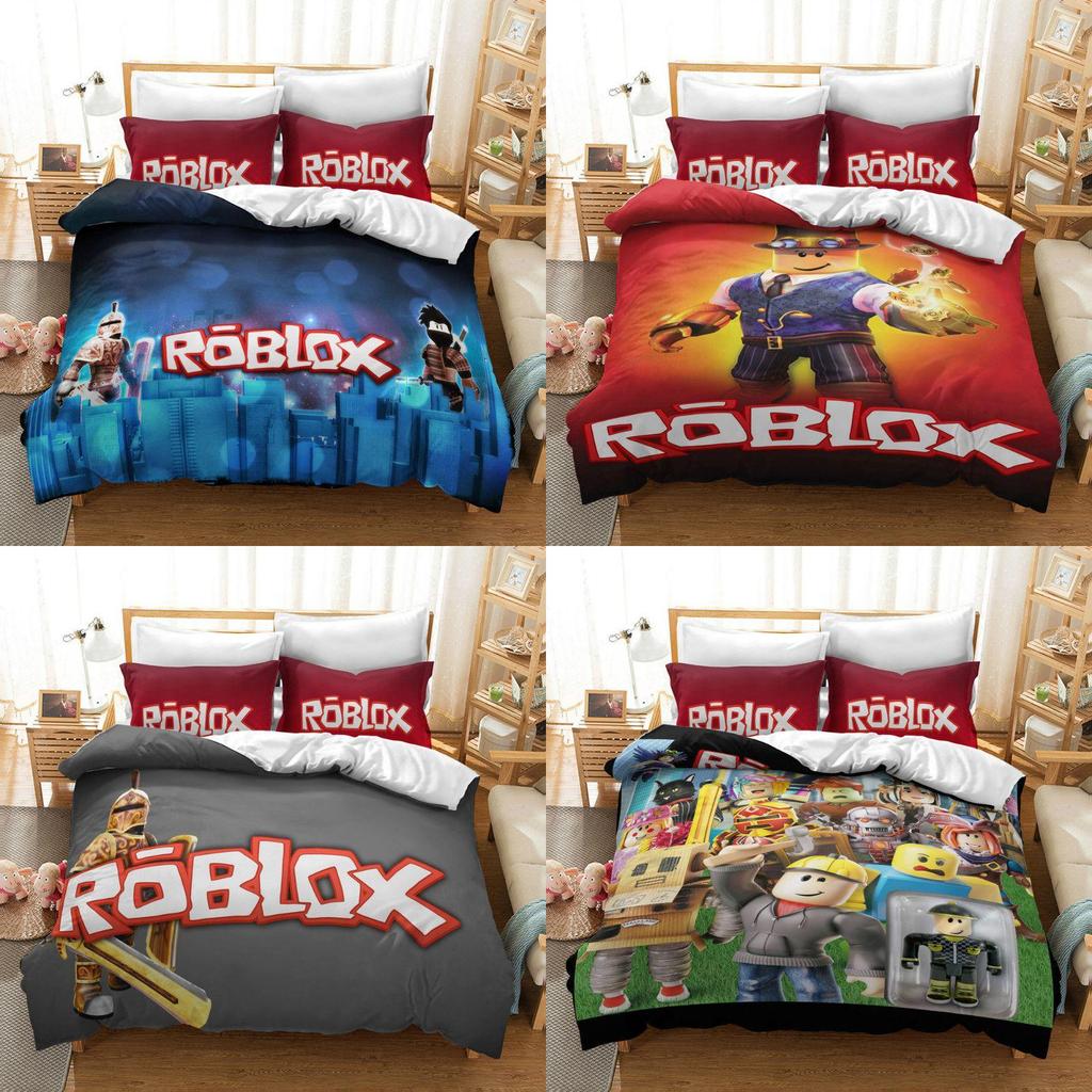Роскошный 3D-печатный постельный комплект для игры Roblox с мягким пододеяльником и наволочками