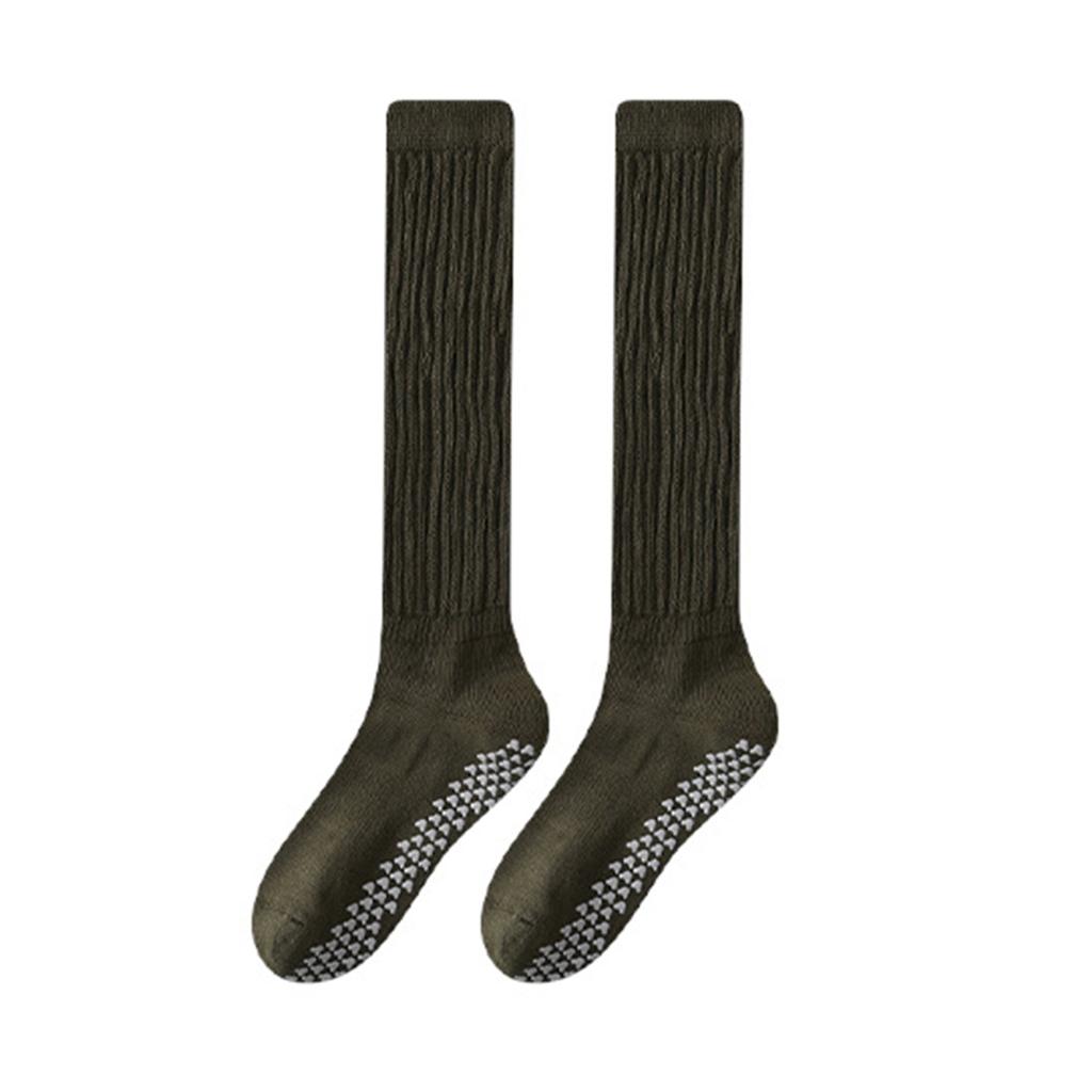 1 пара женских зимних носков для йоги, компрессионные носки для йоги с силиконовой подошвой, длинные, высокоэластичные, нескользящие, теплые чулки