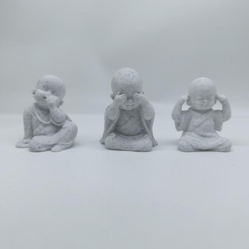 Трехчастный набор статуэток Дзен «Три обезьяны», 3D-печатные маленькие монахи Дзен, Три маленьких обезьяны, которые не слушают, не смотрят, не говорят, Креативный Bu