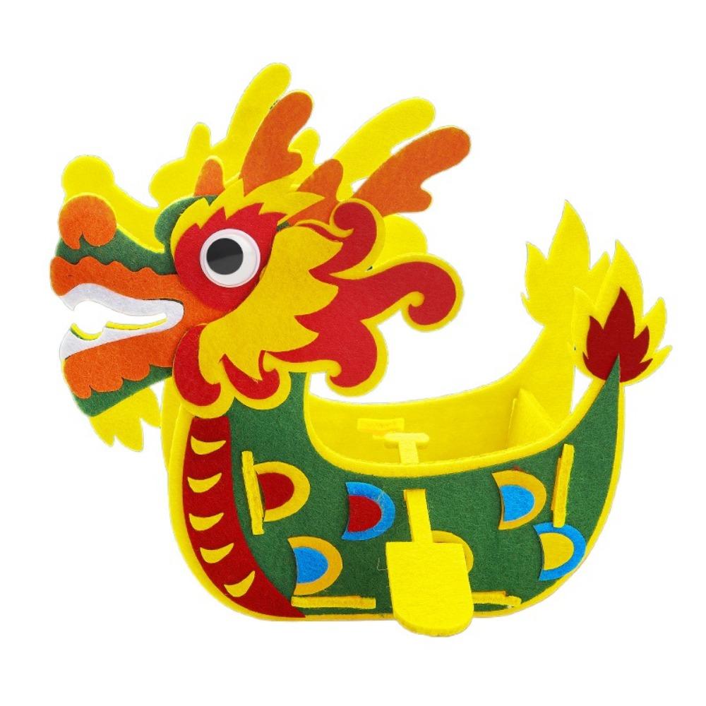 Cartoon Dragon Boat Handcraft Non Woven Fabric Boat Festival Material Package  Classroom