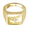 Кольцо с печаткой позолоченное 'Charles' золото - 13x13 мм