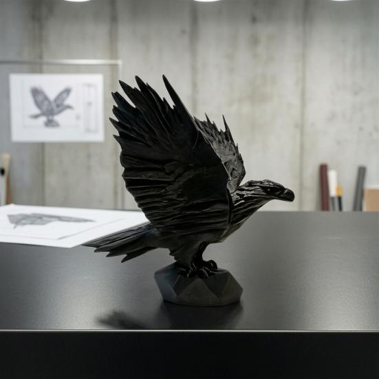 Eagle Ornament Matte Black with Stable Eagle Figure Non-Slip