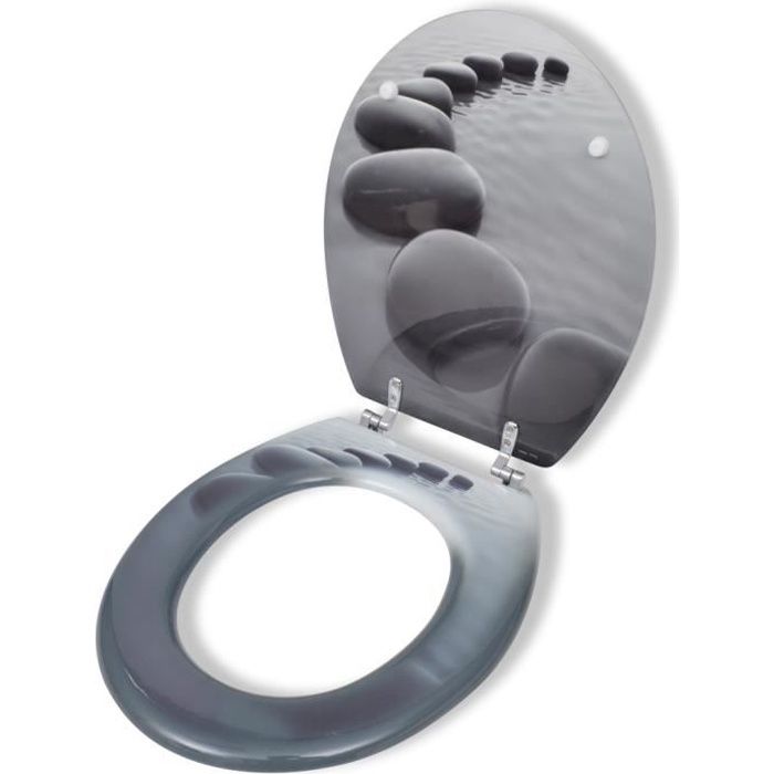 VidaXL Toilet Seat with Lid MDF Stones