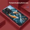 Китайский Ветер Рыба Для Xiaomi Redmi 13C Note13 12 Pro Plus 5G Note 9 13T Pro POCO X6 F5 F6 Черный Чехол для телефона из закаленного стекла
