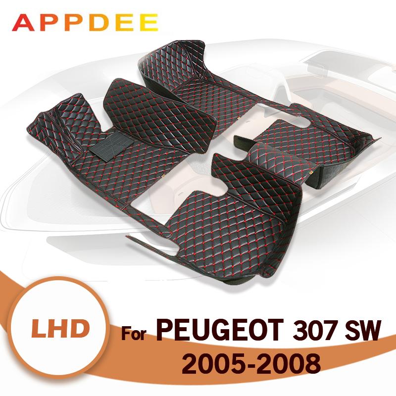 Автомобильные коврики для Peugeot 307 SW Five Seats 2005 2006 2007 2008 Custom Auto Foot Pads Carpet Cover Interior