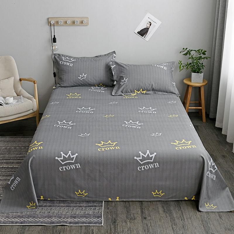 Comforter Wostar Geometry Printed Flat Bed Couple 2 People 150X200 Luxury Double Bed Bedsheet Single Double Queen King Size