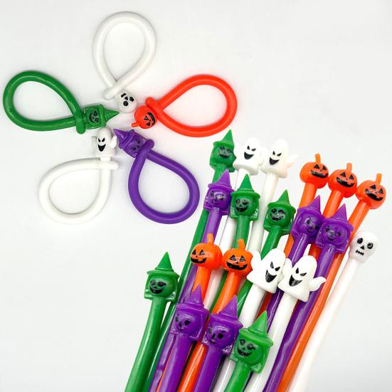 5/10 шт. Хэллоуин Эластичная веревка Сенсорная игрушка Тыква Ведьма Призрак Череп Эластичная лапша Снятие стресса Тревоги ТПР Эластичная веревка Непоседа Игрушка Праздничные сувениры