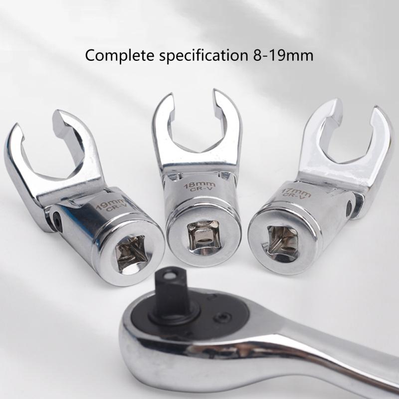 Набор гаечных ключей с гибкой головкой для фитингов, прецизионно обработанные губки, подходит для надежного захвата, инструмент для ремонта тормозной трубки автомобиля