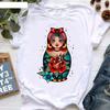 Matryoshka Doll T Shirt  2023 Funny Summer Fashion Tshirt  Russian Doll T-Shirt Women White Casual T Shirt Female Harajuku Shirt