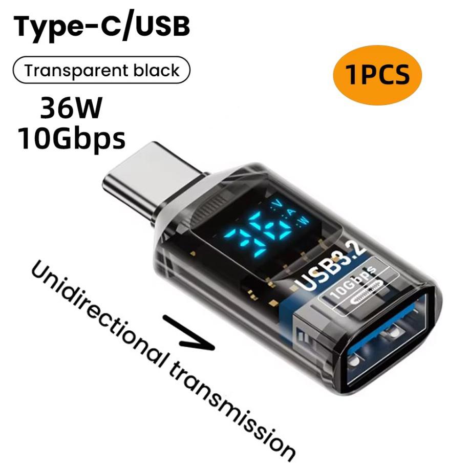 Адаптер USB3.2 с цифровым дисплеем 4K@60Гц USB-C OTG для iPhone16 15 Pro Max Samsung iPad PC Ноутбук Быстрая зарядка 36Вт/PD-60Вт Синхронизация данных