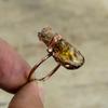 Citrine Rough Ring Electroformed Copper Ring Handmade Rings Citrine Copper Jewelry Adjustable Gemstone Ring Electroformed Jewelry For Gifts