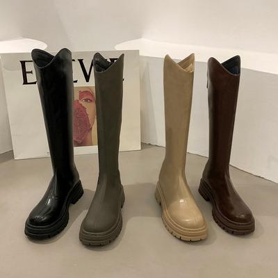 Белые ботинки Челси длинные рыцарские ботинки 2025 новые ботинки Martin осенне-зимняя женская обувь средние и высокие ботинки