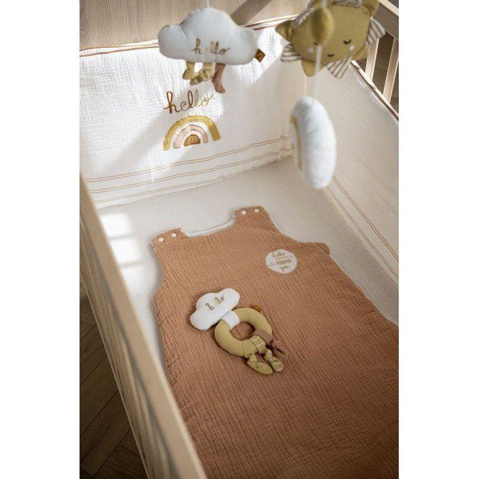 Tour de lit bébé en coton blanc - SAUTHON - Sunlight - 200x40cm - Chaleureux - Douillet - Décoration