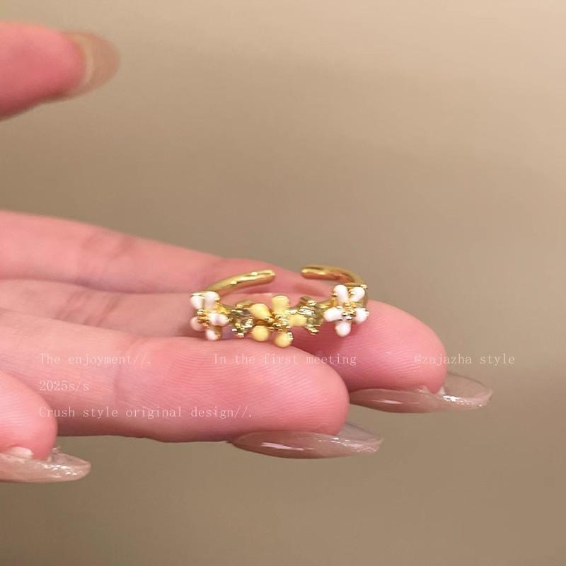 Комплект колец Love с корейским цирконием — роскошные простые кольца для универсального стиля