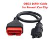 Профессиональный кабель с зажимом Obd2, 16-контактный кабель для Renault, диагностический интерфейс с зажимом, Прямая поставка, кабель с зажимом
