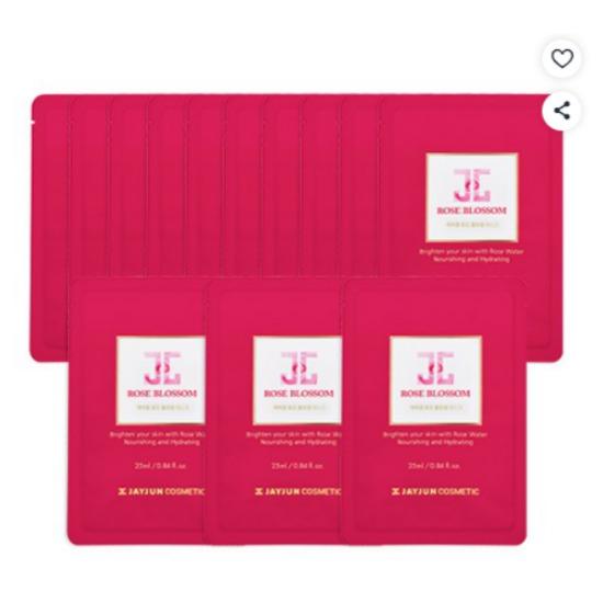 JAYJUN Rose Blossom Mask Hydrating Brightening Sheet Mask 13pcs