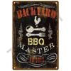 Ретро Жестяная Табличка для Барбекю - Винтажные Настенные Постеры и Металлический Декор - Декоративная Настенная Тарелка для Кухонь, Патио и Пространств в Теме Барбекю