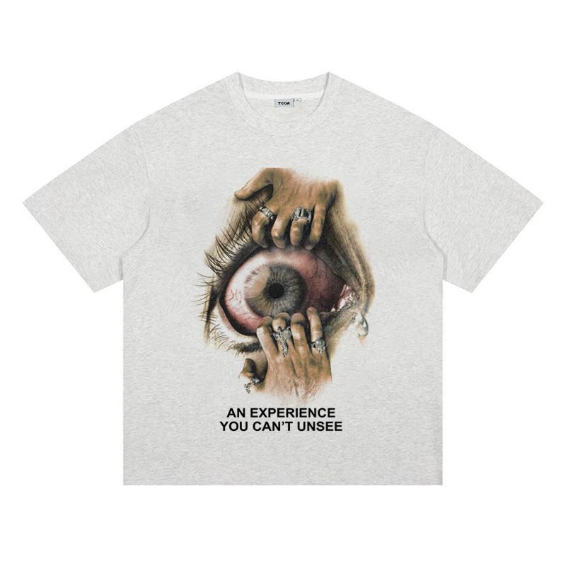 Men TShirt Hip Hop Eye Graphic Oversized Cotton Aesthetic Vintage Korean Harajuku Short Sleeve Tops Tee Y2k Streetwear Clothing