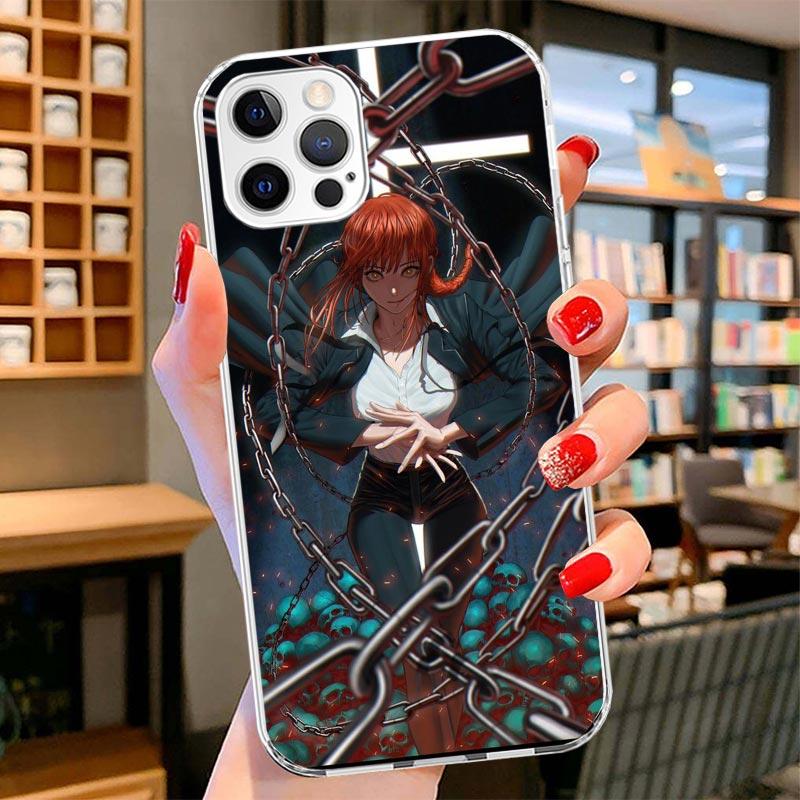 Чехол для телефона Chainsaw Makima Power Cover Для iPhone 16 17 Air 15 14 Pro Max 16E Чехол для телефона 13 Mini 12 11 7 SE 8 Печатный узор Подходит