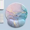 Powder Blue Gradient Marble Texture Round Wrist Rest Rubber Mouse Pad