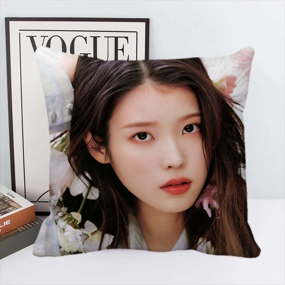 Чехол для подушки K-pop девушки IU Квадратная подушка Спальня Диван Отдых Удобная подушка Домашний Декор