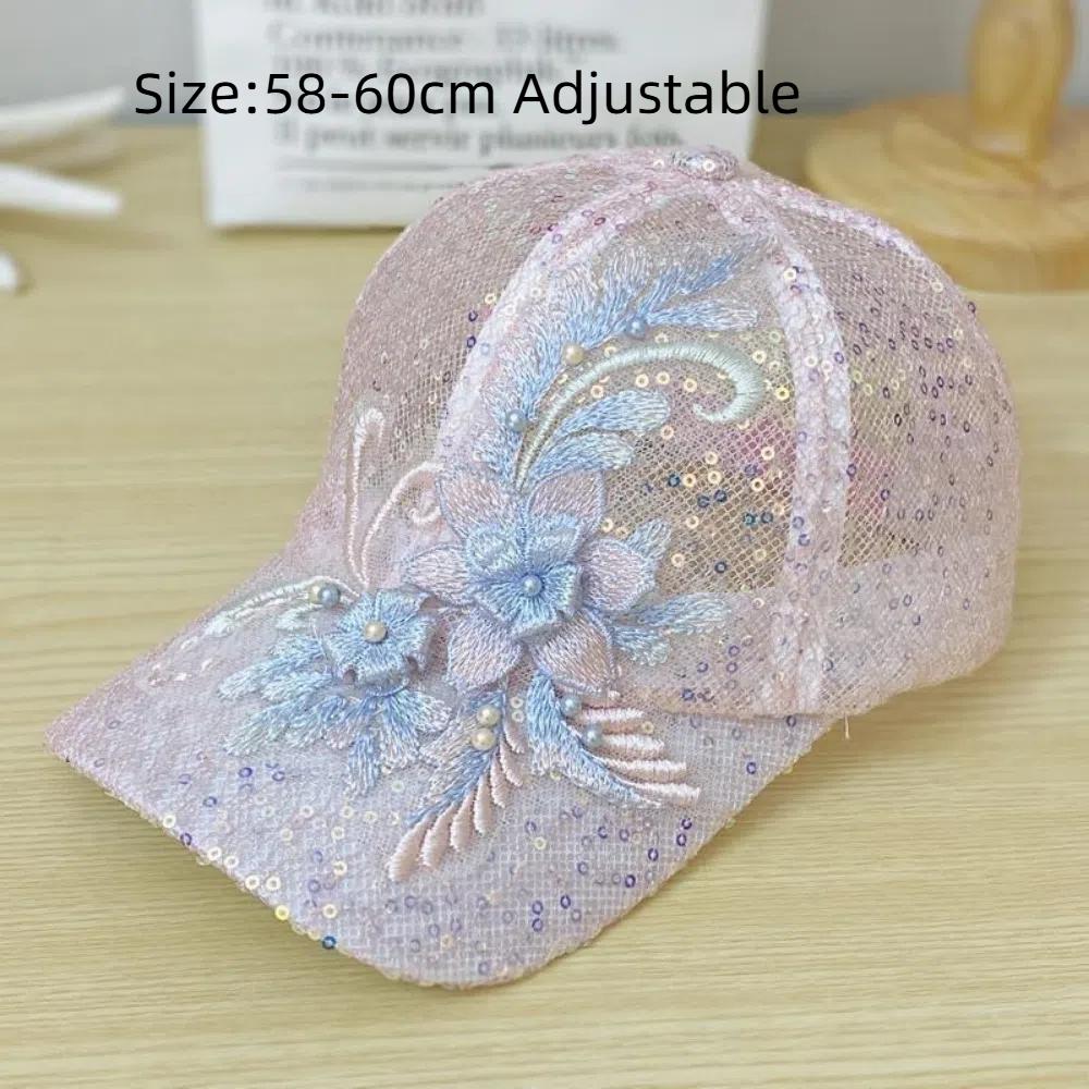Summer Lace Baseball Cap Embroidered Flowers Sunscreen Hat New Rebound Cap For Women Girls