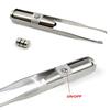 Stainless Steel Makeup LED Light Slant Tip Hair Removal Eyelashes Eyebrow Tweezers Makeup Tool with Battery