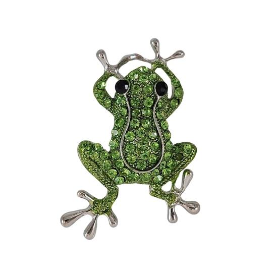 Брошь унисекс в форме лягушки со стразами, декор для пальто, противоскользящая сумка, воротник, шляпа, шарф, украшение