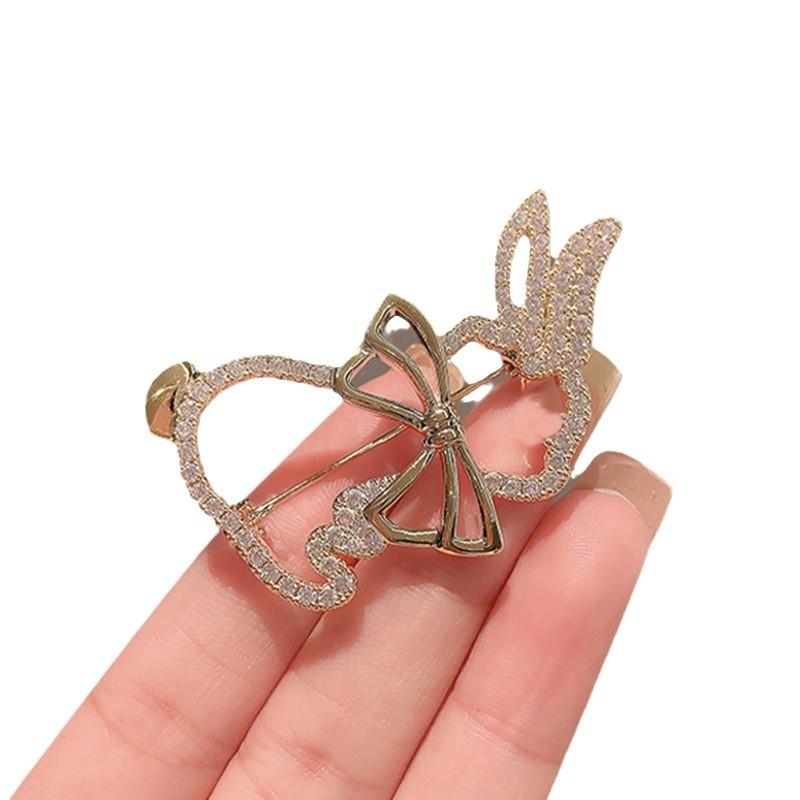 Милая брошь в виде кролика, темпераментная куртка, высококачественный дизайн, корсаж, костюм, фиксированная антибликовая булавка