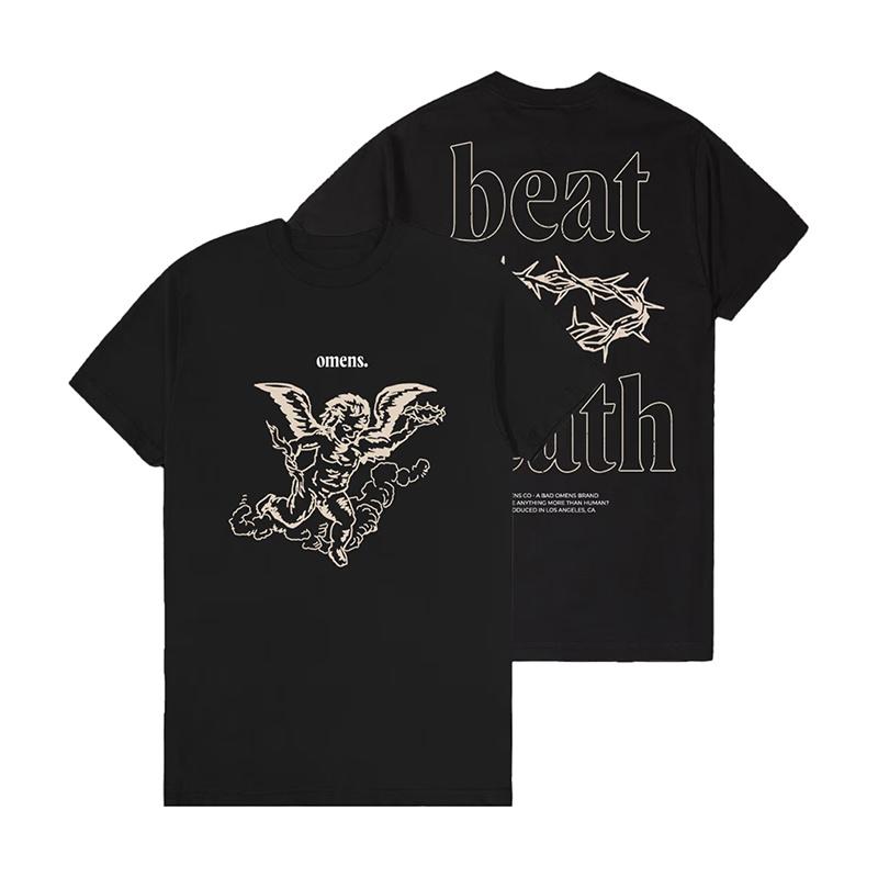 Bad Omen Band Metal Nu Rock American Retro Casual Loose Print Mens and Womens Short Sleeve TShirt
