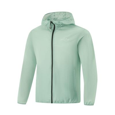 Li Ning Comprehensive Training Series Ice Silk Cool Comfort Sports Ветрозащитная Солнцезащитная Куртка Мужская Куртка Серо-Зеленый AFDV449-10