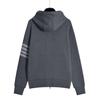 Unisex Waffle Fabric Long Sleeve Hoodie with Four Stripes