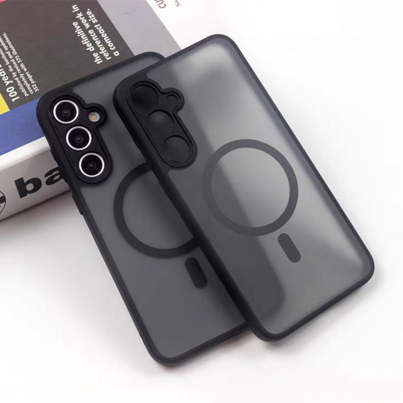 Магнитный Матовый Полупрозрачный Чехол для Magsafe для Samsung S25 Edge S24 S23 Ultra Plus FE A17 A07 A56 A36 A26 A16 A55 A35 Крышка
