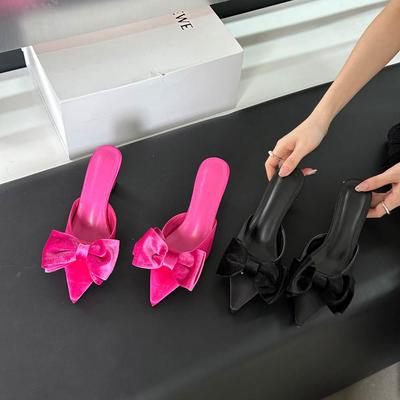 Виноградные материнские сандалии лето новые полуподносные женские туфли милые остроносые туфли-шлепанцы на высоком каблуке