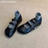 Women Leather Mary Jane Shoes Shallow Buckle Heels Shoes Woman 2024 Trend Autumn Ballet Shoes New Fashion Mujer De Zapatillas