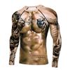 Plus Size Mens T Shirts Long Sleeve Muscle Tattoo Sportswear Rashguard Fitness Gym Tops Tees