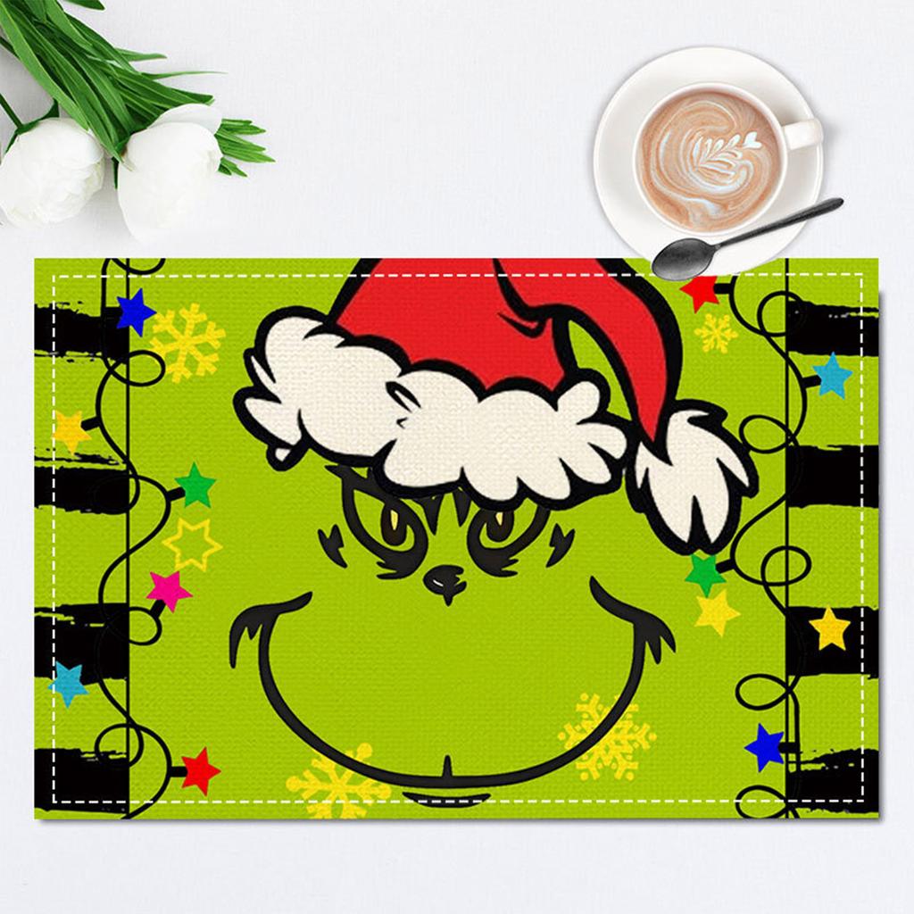 Christmas Series Creative Printed Meal Mat Cartoon Elderly Table Mat Christmas Tablecloth Mat