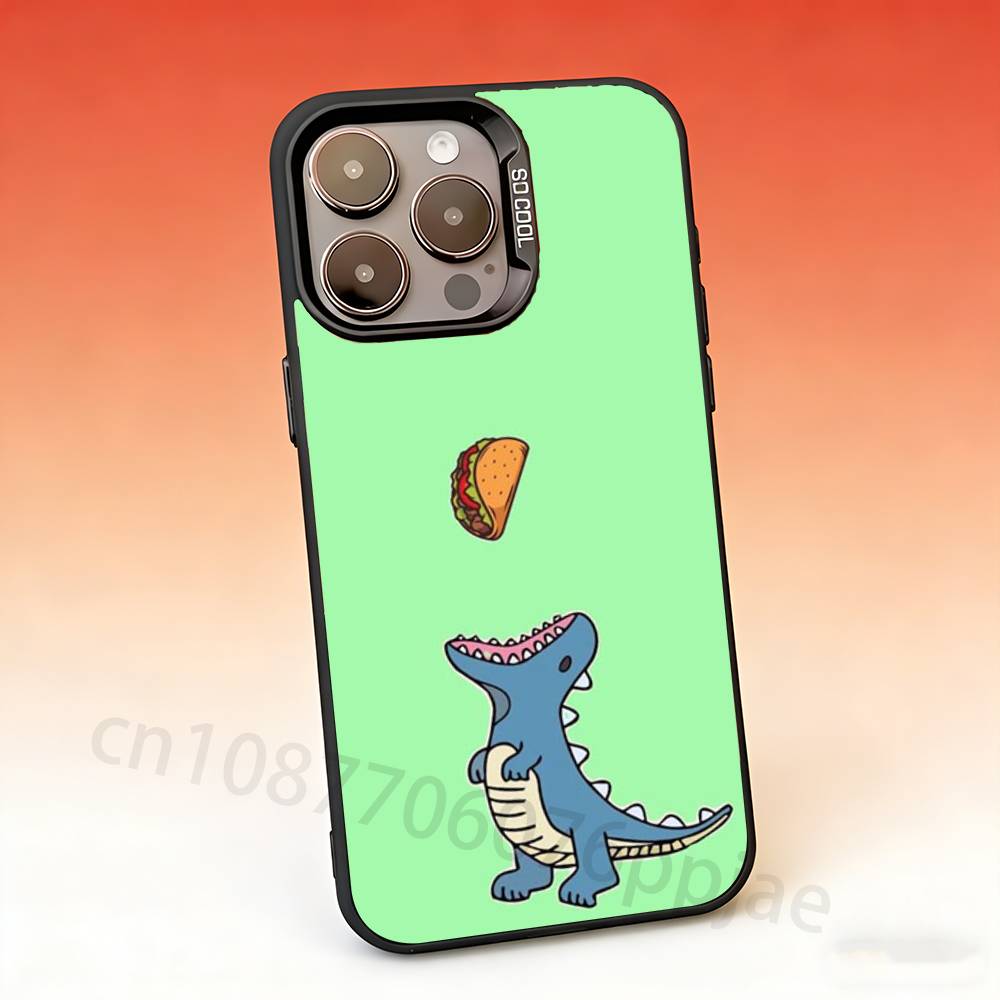 Cartoon Dinosaur Phone Case For iPhone 17,16,15,14,13,12,11,Pro,Max,Plus,Mini, Anti Fall Matte Hard Bumper