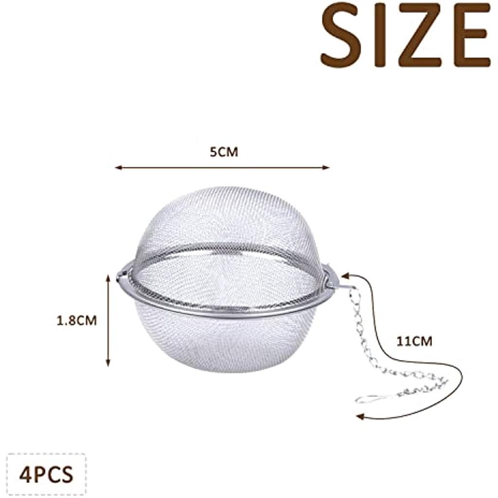 4 шт. Фильтры для заварки чая, сетчатые фильтры из нержавеющей стали с удлиненным цепным крючком и очень мелкой сеткой для приготовления листового чая и специй