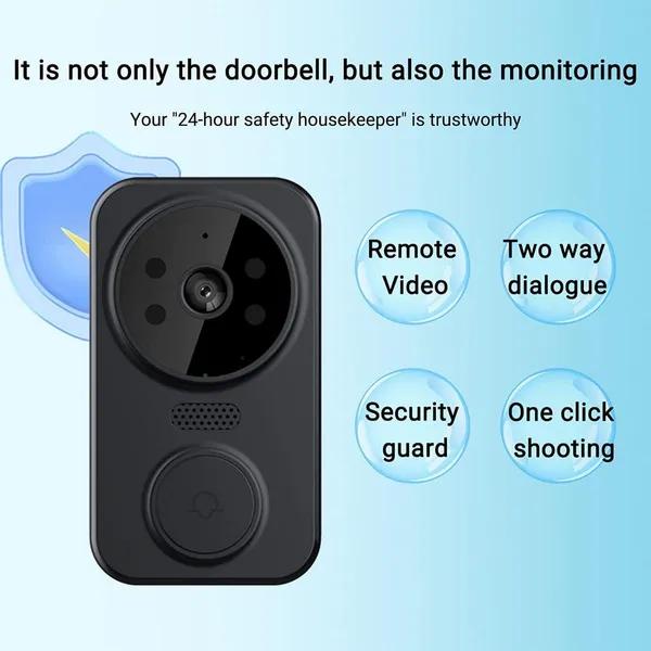 Дверной звонок Умный беспроводной удаленный видеодомофон Интеллектуальный визуальный дверной звонок Камера Беспроводная связь - Домашний HD Ночное видение Wi-Fi Поддержка дверного дверного звонка
