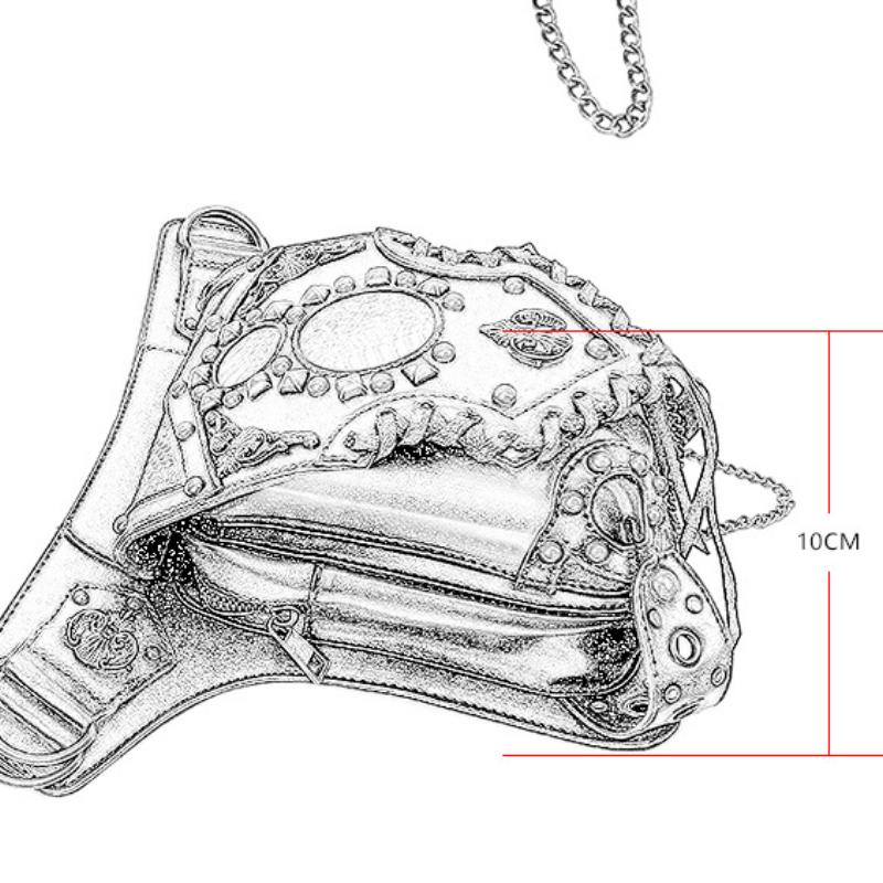 Johnature Поясная сумка с заклепками в стиле стимпанк, унисекс, мото и байкерская поясная сумка, многофункциональные сумки на плечо из искусственной кожи